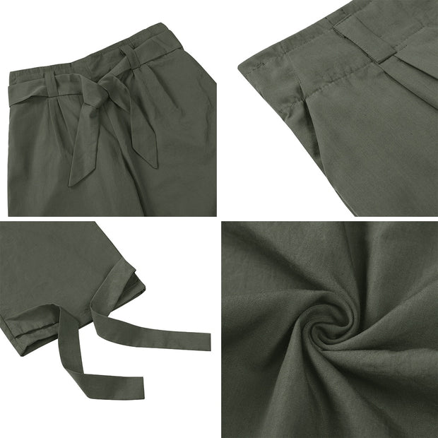 Loose Bow Tie Ruffles Pants