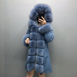 Real Fox fur fur collar hooded fur parka