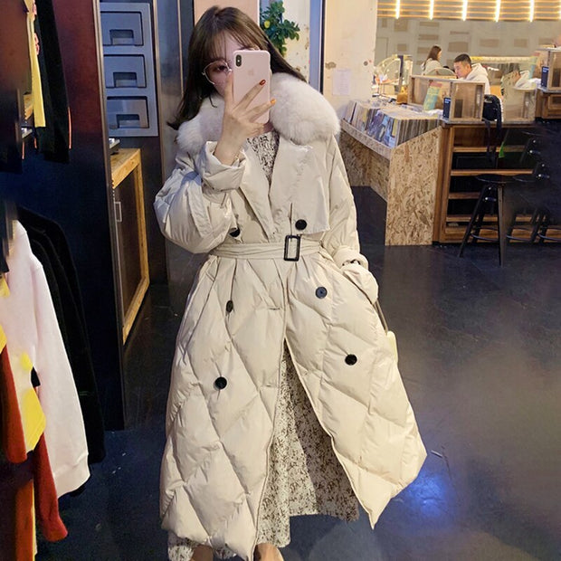 Natural Fur Long Duck Down Parka