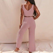 Fluffy  Crop Top High Waist Pants