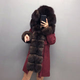 Real Fox fur fur collar hooded fur parka