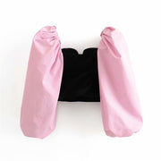 Stylish Velvet blouses lantern sleeve