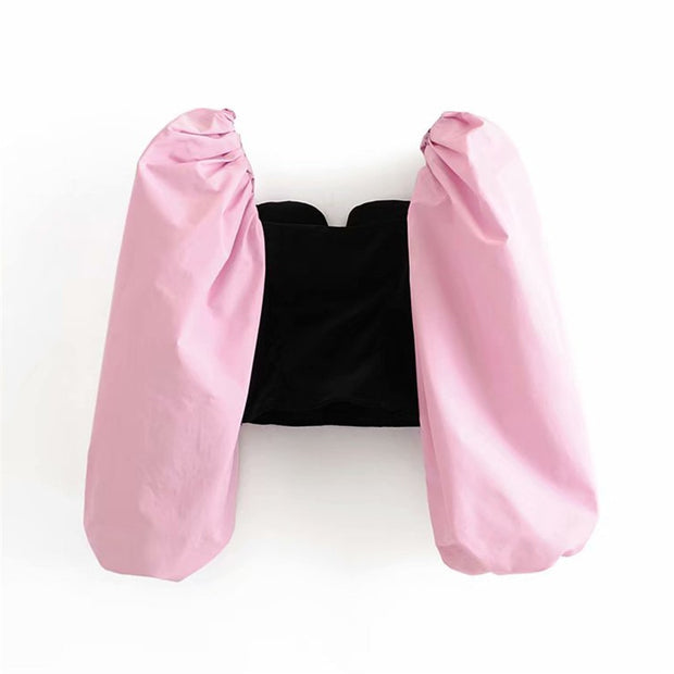 Stylish Velvet blouses lantern sleeve