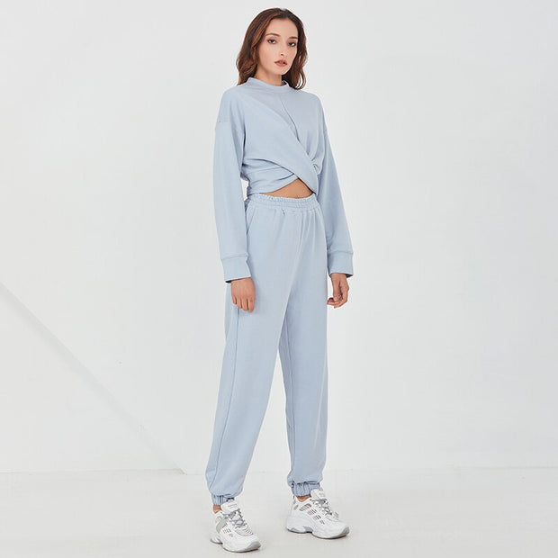 Casual Two Piece Set Cross Ruched