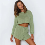 Knitted Top and Shorts lounge wear