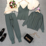 Winter Knitted Vest Zipper 3 piece set