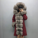 Real Fox fur fur collar hooded fur parka