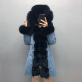 Real Fox fur fur collar hooded fur parka