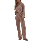 Women's Solid Two Piece Sets Hooded Sweater
