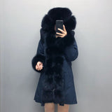 Real Fox fur fur collar hooded fur parka