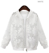 Lace Sleeve Bomber Jacket