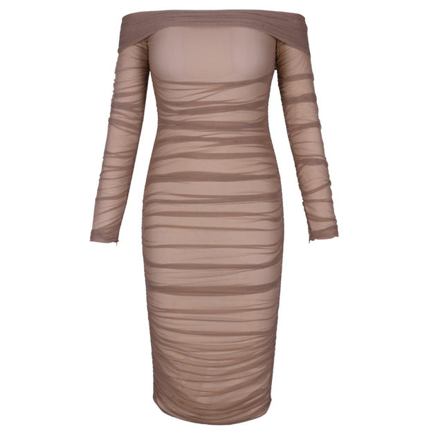 Sexy Sheer Ruched Dress