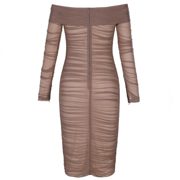 Sexy Sheer Ruched Dress