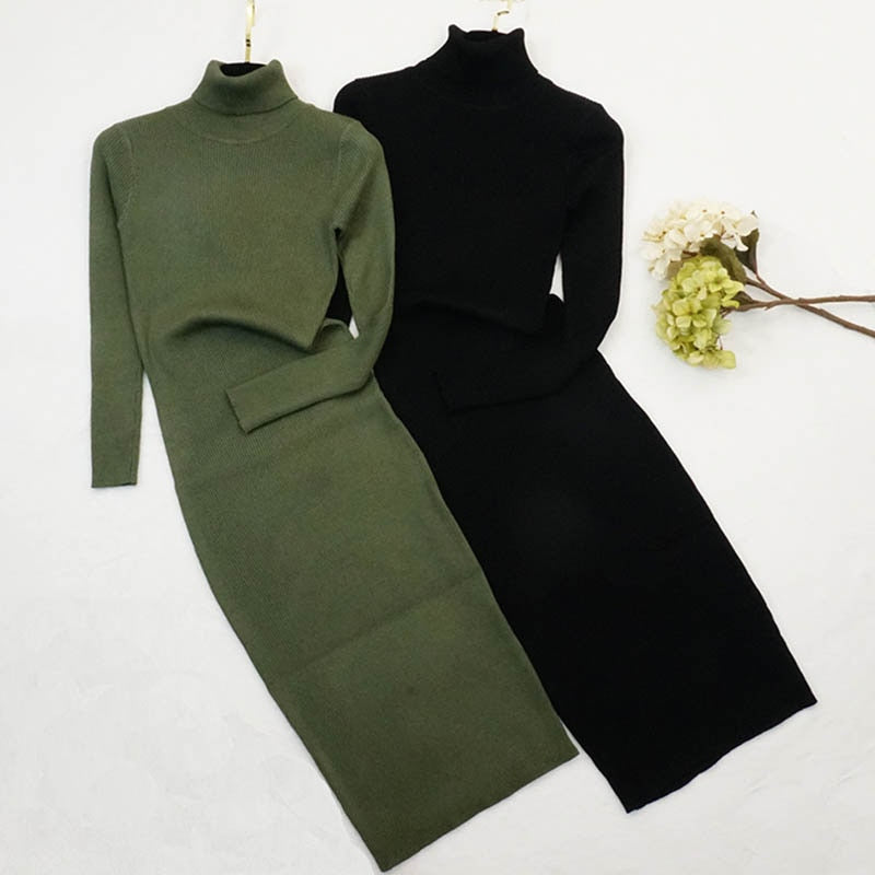 Turtleneck Sweater Dress