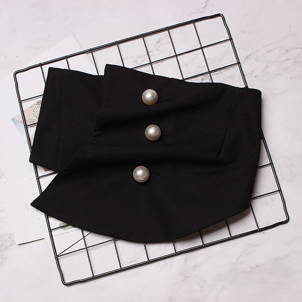 Irregular Plaid Printed Pearled Nailed Irregular Stitch Wide Belt