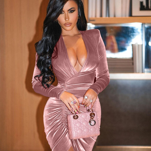 The Mini Plunge Evening Dress