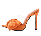 Classy Silk Butterfly-knot Mules