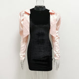 Elegant Velvet Puff Sleeve Dress