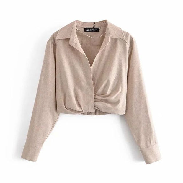 The Classy Linen Blend Cropped Set