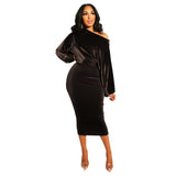 Winter Off Shoulder Long Sleeve Dress