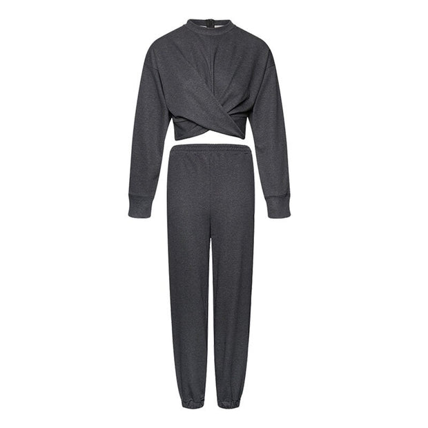 Casual Two Piece Set Cross Ruched