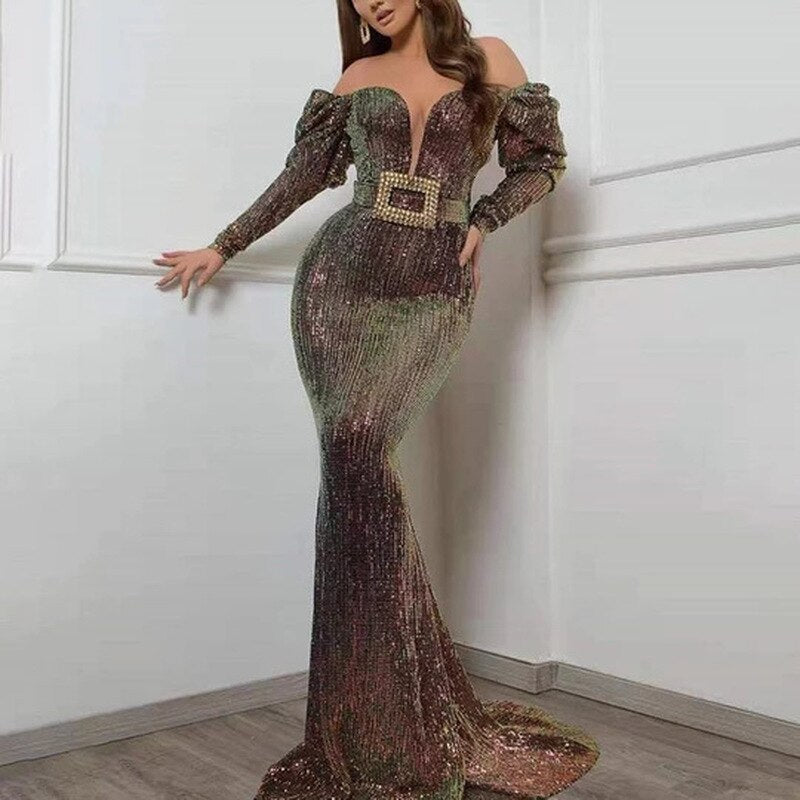Sparkly Evening Long Dress Vintage