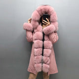 Real Fox fur fur collar hooded fur parka