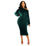 Winter Off Shoulder Long Sleeve Dress