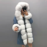 Real Fox fur fur collar hooded fur parka