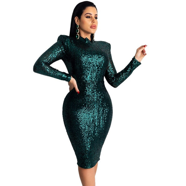 Sparkly Elegant Midi Bodycon Dress