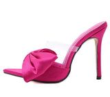 Classy Silk Butterfly-knot Mules