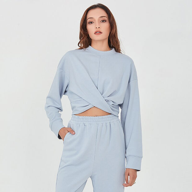 Casual Two Piece Set Cross Ruched