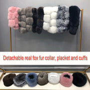 Real Fox fur fur collar hooded fur parka