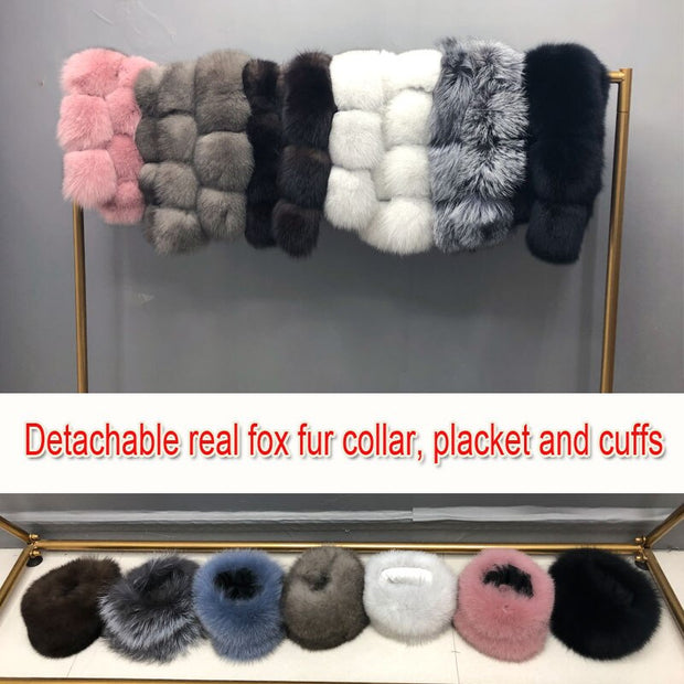 Real Fox fur fur collar hooded fur parka
