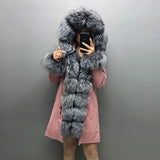 Real Fox fur fur collar hooded fur parka
