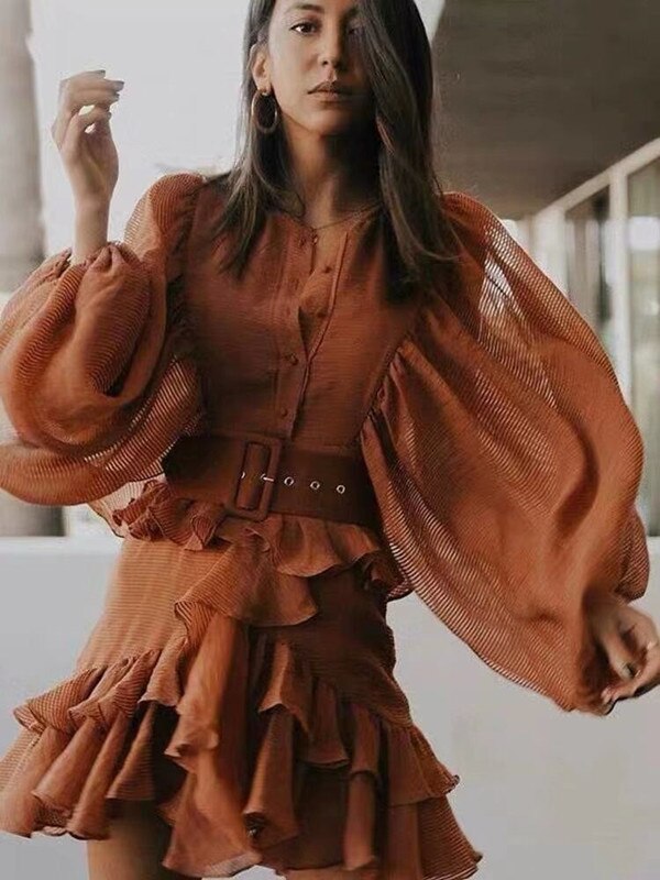 Ruffles Vintage Dress and belt