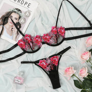 Embroidery Lace Bra Set