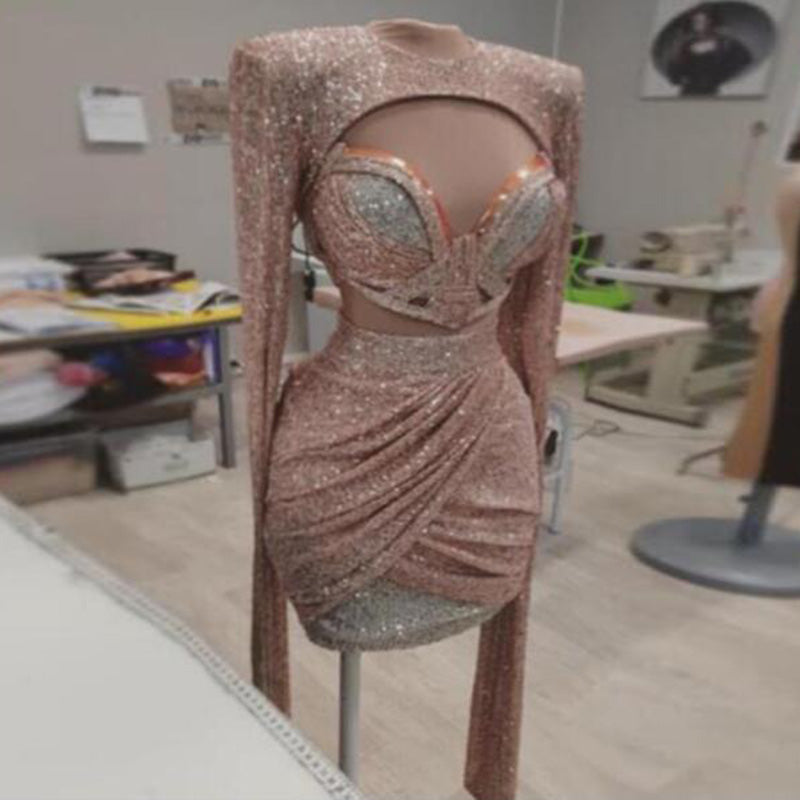 Sparkly Sequin Mini Top and Skirt
