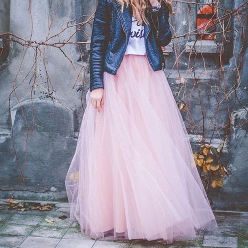 Voile Tulle Bouffant Puffy Long Tutu Skirts