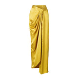 Ruched Irregular High Waisted Skirt