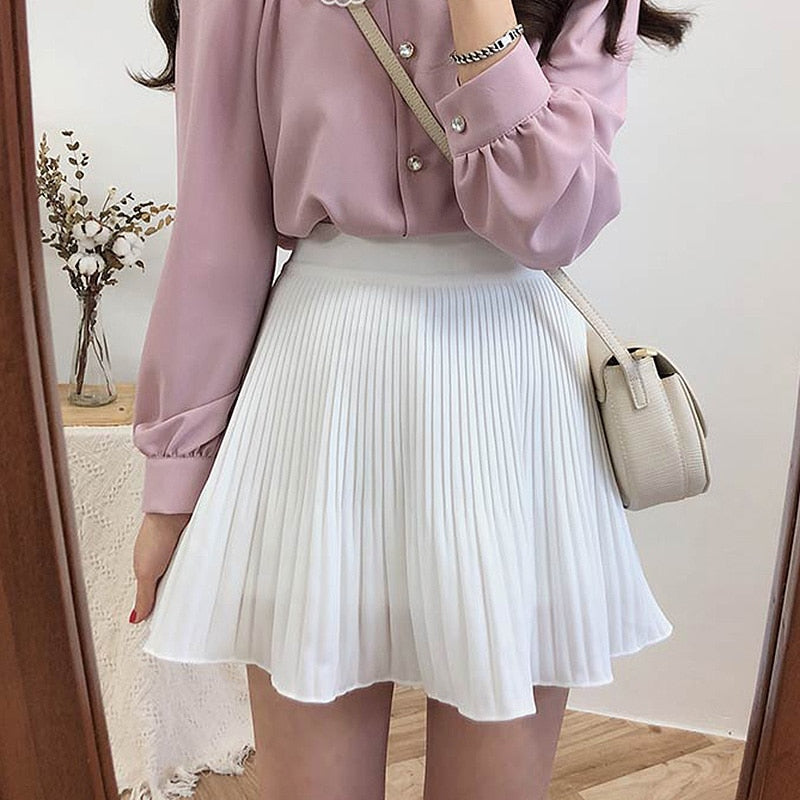 White pleated skirt