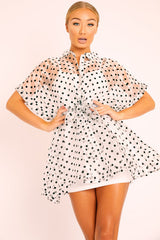 Tulle Lace Dot Print Dress