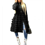 Ruffle Patchwork long Coat