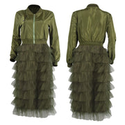 Ruffle Patchwork long Coat
