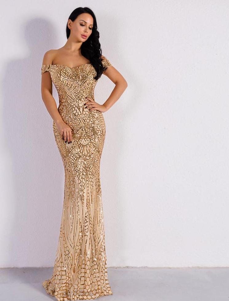 Gold Sequin Maxi Dress (variants)